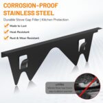 Stainless Steel Stove Gap Covers,Stove Gap Filler, Range Trim Kit, Stove Gap Gua... - Image 6