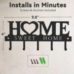 Entryway Wall Key Holder with 5 Hooks, Metal Key Rack Wall Mount for Keys, Bags ... - Image 3