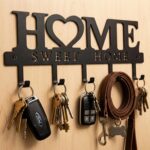 Entryway Wall Key Holder with 5 Hooks, Metal Key Rack Wall Mount for Keys, Bags ... - Image 8