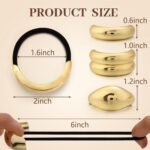 3PCS Gold Hair Ties, Metal Hair Ties for Thick Hair, Elegant Durable Geometric D... - Image 4