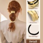 3PCS Gold Hair Ties, Metal Hair Ties for Thick Hair, Elegant Durable Geometric D... - Image 5