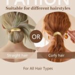 3PCS Gold Hair Ties, Metal Hair Ties for Thick Hair, Elegant Durable Geometric D... - Image 6