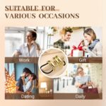 3PCS Gold Hair Ties, Metal Hair Ties for Thick Hair, Elegant Durable Geometric D... - Image 8