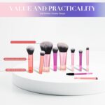 Portable 10Pcs Mini Travel Makeup Brush Set with Pouch, Full Face Soft Synthetic... - Image 5