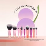 Portable 10Pcs Mini Travel Makeup Brush Set with Pouch, Full Face Soft Synthetic... - Image 8