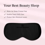 Sleep Mask in Black, 100% Silk, Pure Mulberry Silk, Light Blocking Eye Mask with... - Image 3