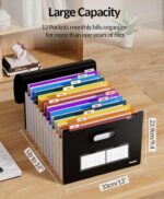 Sooez Upgraded Accordion File Organizer, Expanding File Folder with Deeper 12 Po... - Image 4