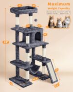 Yaheetech 63in Large Cat Tree for Heavy Cats up to 22lbs, Anti-Wobble Tower with... - Image 5