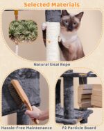 Yaheetech 63in Large Cat Tree for Heavy Cats up to 22lbs, Anti-Wobble Tower with... - Image 8
