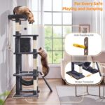Yaheetech 63in Large Cat Tree for Heavy Cats up to 22lbs, Anti-Wobble Tower with... - Image 9
