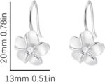 925 Sterling Silver Flower Hoop Earrings for Women 18K White Gold Plated Plumeri... - Image 7