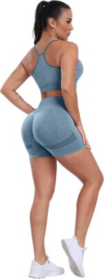 CHRLEISURE Workout Shorts Sets for Women, High Waisted Gym Butt Lifting Scrunch ... - Image 6