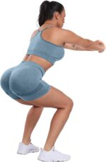 CHRLEISURE Workout Shorts Sets for Women, High Waisted Gym Butt Lifting Scrunch ... - Image 7