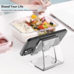 Crpich Acrylic Cell Phone Stand, Portable Clear Phone Stand for Desk, Compatible... - Image 3