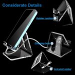 Crpich Acrylic Cell Phone Stand, Portable Clear Phone Stand for Desk, Compatible... - Image 4
