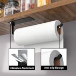 Paper Towel Holder - Self-Adhesive or Drilling, Matte Black, Upgraded Aluminum K... - Image 3