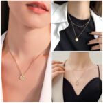 IFKM Gold Plated Jewelry Set for Women,14k Gold Plated Multi Layer Necklaces Sta... - Image 3