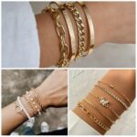 IFKM Gold Plated Jewelry Set for Women,14k Gold Plated Multi Layer Necklaces Sta... - Image 4
