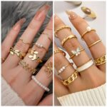 IFKM Gold Plated Jewelry Set for Women,14k Gold Plated Multi Layer Necklaces Sta... - Image 5
