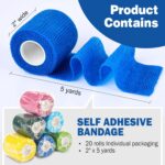 AZEN 20 Pack Self Adhesive Bandage Wrap, Elastic Cohesive Bandage Wrap, Color At... - Image 3