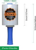 Stretch Film Shrink Wrap Roll - 5" x 1200' - 80 Gauge 600% Stretch Self-Adhering... - Image 7