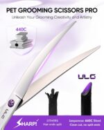 ULG 30° Curved Dog Grooming Scissors 440C Stainless Steel, 7.5" Professional Pet... - Image 3
