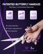 ULG 30° Curved Dog Grooming Scissors 440C Stainless Steel, 7.5" Professional Pet... - Image 4