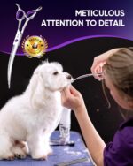 ULG 30° Curved Dog Grooming Scissors 440C Stainless Steel, 7.5" Professional Pet... - Image 6
