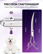ULG 30° Curved Dog Grooming Scissors 440C Stainless Steel, 7.5" Professional Pet... - Image 8