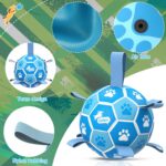 QDAN Dog Toy Balls, World Cup Balls for Dogs, Soccer Ball for Dogs with Straps, ... - Image 5