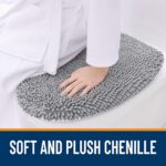 OLANLY Soft Chenille Bathroom Toilet Lid Cover, Machine Washable Seat Covers, 17... - Image 3