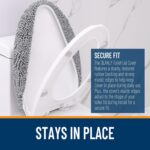 OLANLY Soft Chenille Bathroom Toilet Lid Cover, Machine Washable Seat Covers, 17... - Image 5