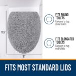 OLANLY Soft Chenille Bathroom Toilet Lid Cover, Machine Washable Seat Covers, 17... - Image 6
