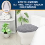 OLANLY Soft Chenille Bathroom Toilet Lid Cover, Machine Washable Seat Covers, 17... - Image 9