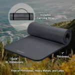 Retrospec Solana Yoga Mat 1" Thick w/Nylon Strap for Men & Women - Non Slip Exer... - Image 3