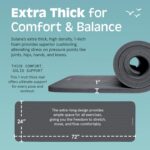 Retrospec Solana Yoga Mat 1" Thick w/Nylon Strap for Men & Women - Non Slip Exer... - Image 4