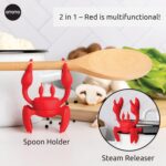 OTOTO Red The Crab Silicone Utensil Rest - Kitchen Gifts, Silicone Spoon Rest - ... - Image 4