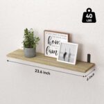 WOPITUES Wood Floating Shelves Set of 6, 24 inch Long Floating Shelves for Wall ... - Image 4