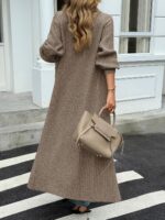 Saodimallsu Womens Long Cardigans V Neck Button Down Chunky Knit Dusters Sweater... - Image 5