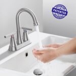 Bathroom Faucets for Sink 3 Hole, Hurran 4 inch Brushed Nickel Bathroom Sink Fau... - Image 4