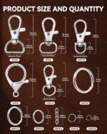 325PCS FIVEIZERO Keychain Making Kit - Keychain Clip with Key Ring, Lobster Claw... - Image 3
