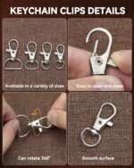 325PCS FIVEIZERO Keychain Making Kit - Keychain Clip with Key Ring, Lobster Claw... - Image 4