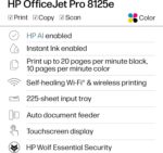 HP OfficeJet Pro 8125e Wireless All-in-One Color Inkjet Printer, Print, scan, Co... - Image 3