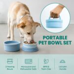 KindTail Dog Travel Bowls - Set of 2 Portable Pet Food & Water Dishes with Lid &... - Image 3