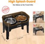 URPOWER 3-in-1 Elevated Dog Bowls - Mess Proof Double Deck 4 Height Adjustable R... - Image 3