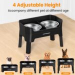 URPOWER 3-in-1 Elevated Dog Bowls - Mess Proof Double Deck 4 Height Adjustable R... - Image 4