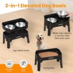 URPOWER 3-in-1 Elevated Dog Bowls - Mess Proof Double Deck 4 Height Adjustable R... - Image 5