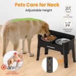 URPOWER 3-in-1 Elevated Dog Bowls - Mess Proof Double Deck 4 Height Adjustable R... - Image 7