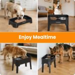 URPOWER 3-in-1 Elevated Dog Bowls - Mess Proof Double Deck 4 Height Adjustable R... - Image 8