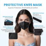 akgk KN95 Face Mask 50 PCS, Breathable Protection Masks, 5-Ply KN95 Black Masks,... - Image 6